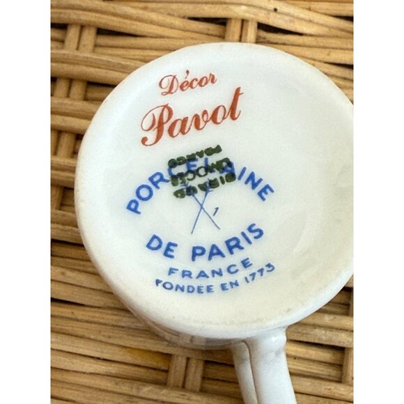 Vintage 60's French Paris Porcelain Miniature Pitcher Hand Painted Floral - Picture 6 of 9